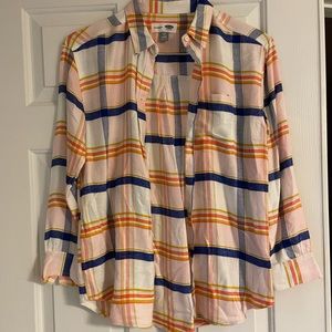 Old navy plaid boyfriend flannel junior size XL